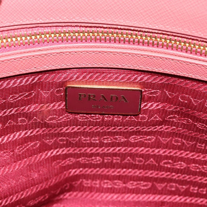 Prada Galleria Double Zip Saffiano Leather, Pink, Leather, Tote Bag