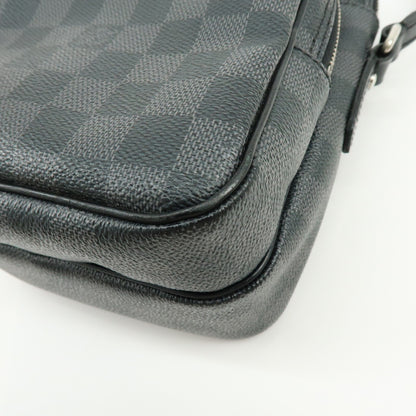 Louis Vuitton Rem Damier Graphite, Black, Canvas, Handbag