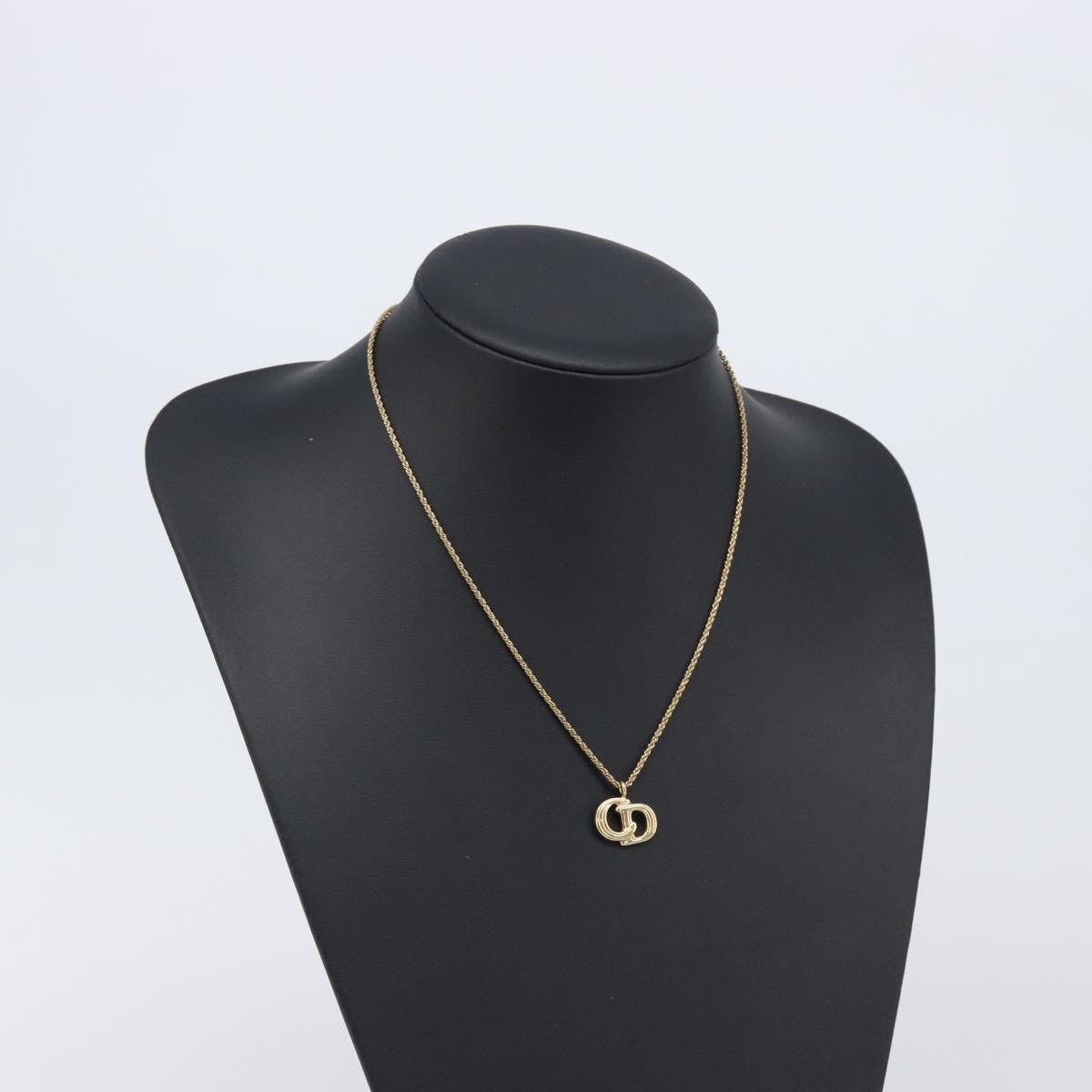 Christian Dior CD Pendant Metal, Gold, Metal, Necklace