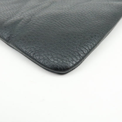 Gucci Bamboo Zip Pouch (Outlet) Leather, Black, Leather, Clutch