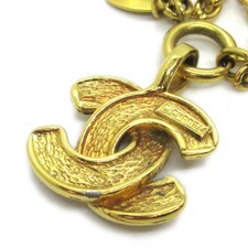 Chanel Vintage Quilted CC Pendant Metal, Gold, Gold Plated, Necklace