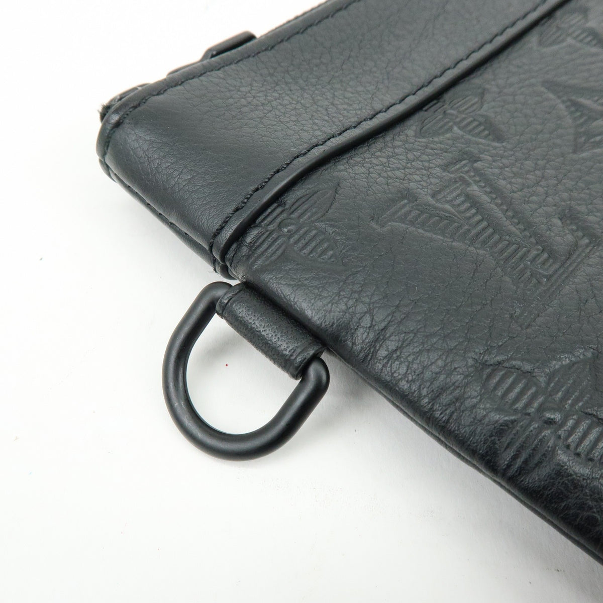Louis Vuitton Pochette To-Go Monogram Shadow Leather, Black, Leather, Clutch