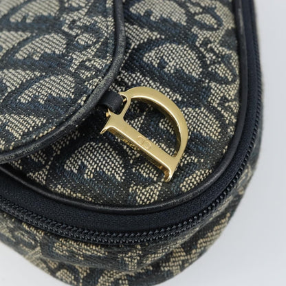 Christian Dior Vintage Saddle Coin Purse Diorissimo Canvas, Blue, Canvas, Card Holder