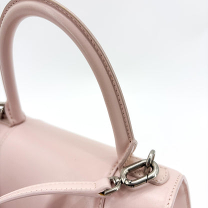 Balenciaga Hourglass Top Handle Leather, Pink, Leather, Handbag