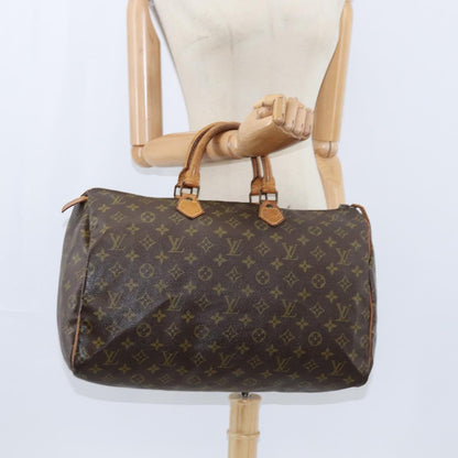 Louis Vuitton Speedy Handbag Monogram Canvas, BROWN, CANVAS, Handbag