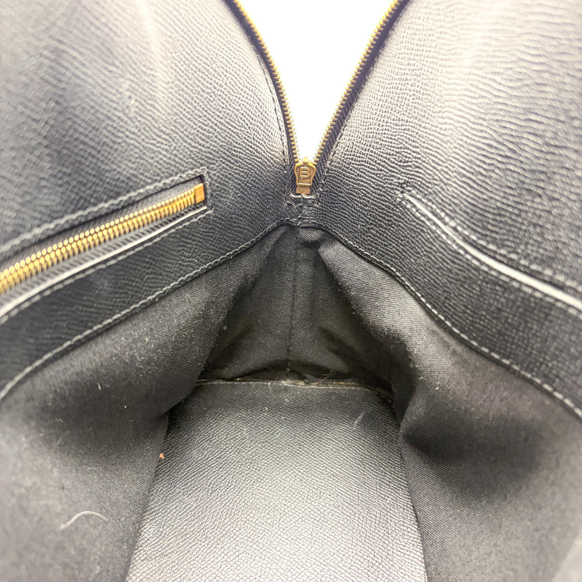 Balenciaga Logo Ville Leather, Black, Calfskin, Handbag