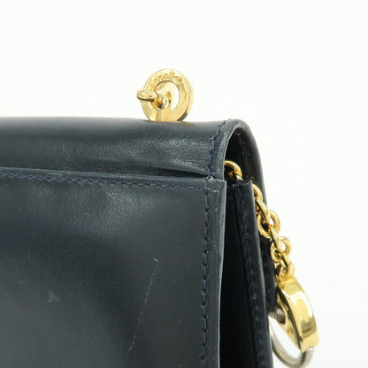 Salvatore Ferragamo Gancini Leather, Navy, Leather, Crossbody Bag