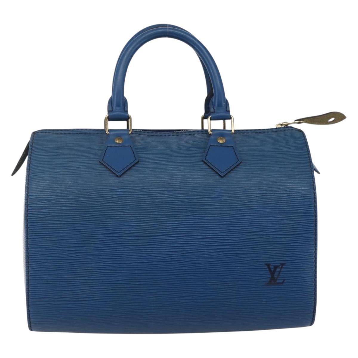 Louis Vuitton Speedy Handbag Epi Leather, BLUE, LEATHER, Handbag