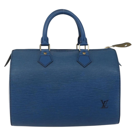 Louis Vuitton Speedy Handbag Epi Leather, BLUE, LEATHER, Handbag