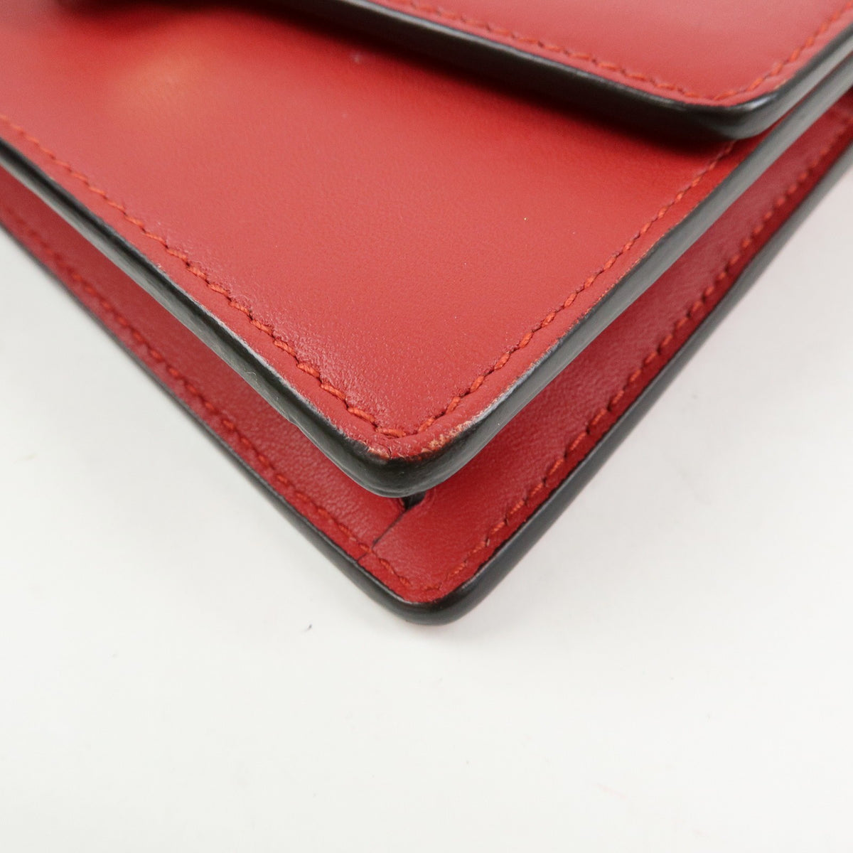 Gucci Sylvie Chain Leather, Red, Leather, Shoulder Bag
