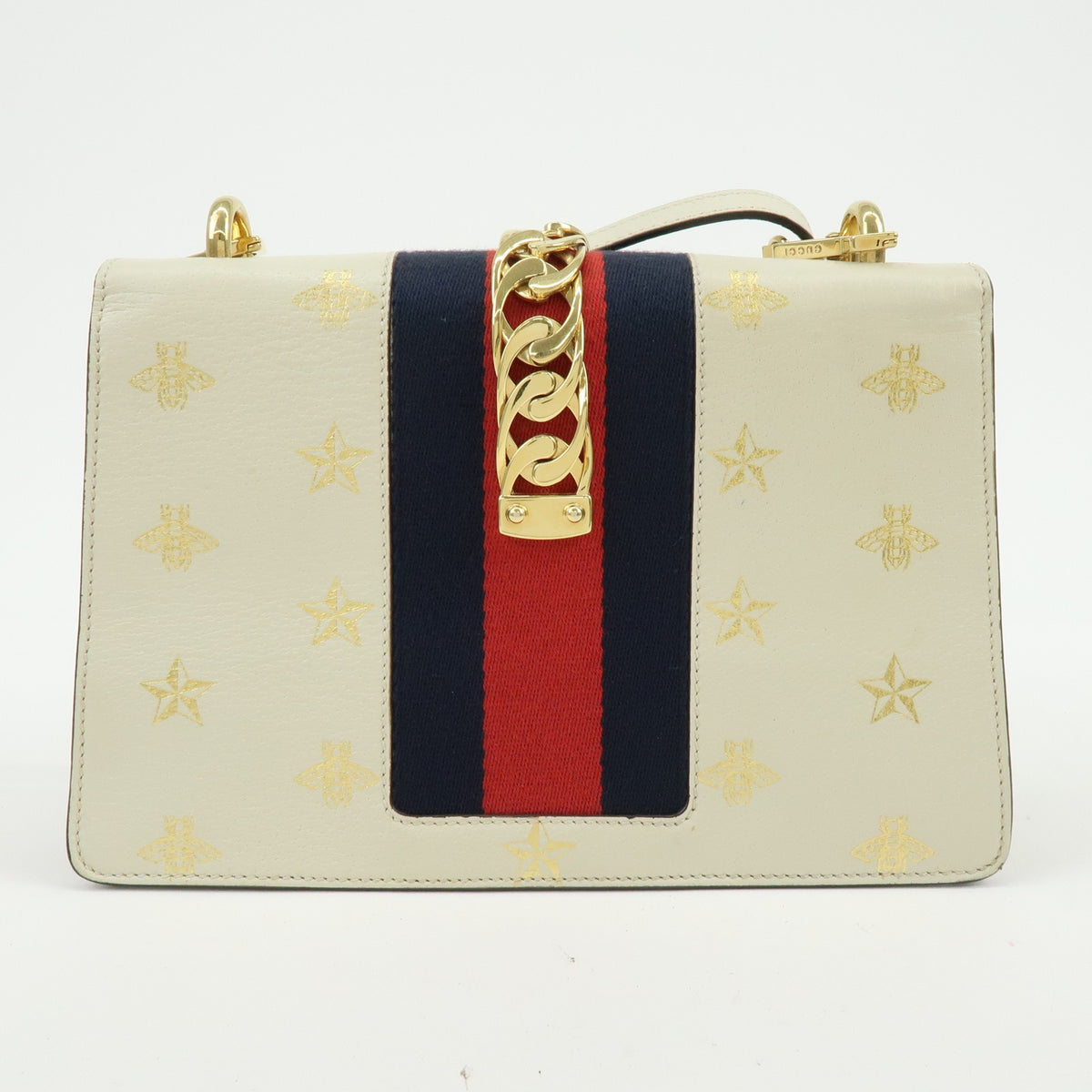 Gucci Sylvie Belt Leather, Beige, Calfskin, Handbag