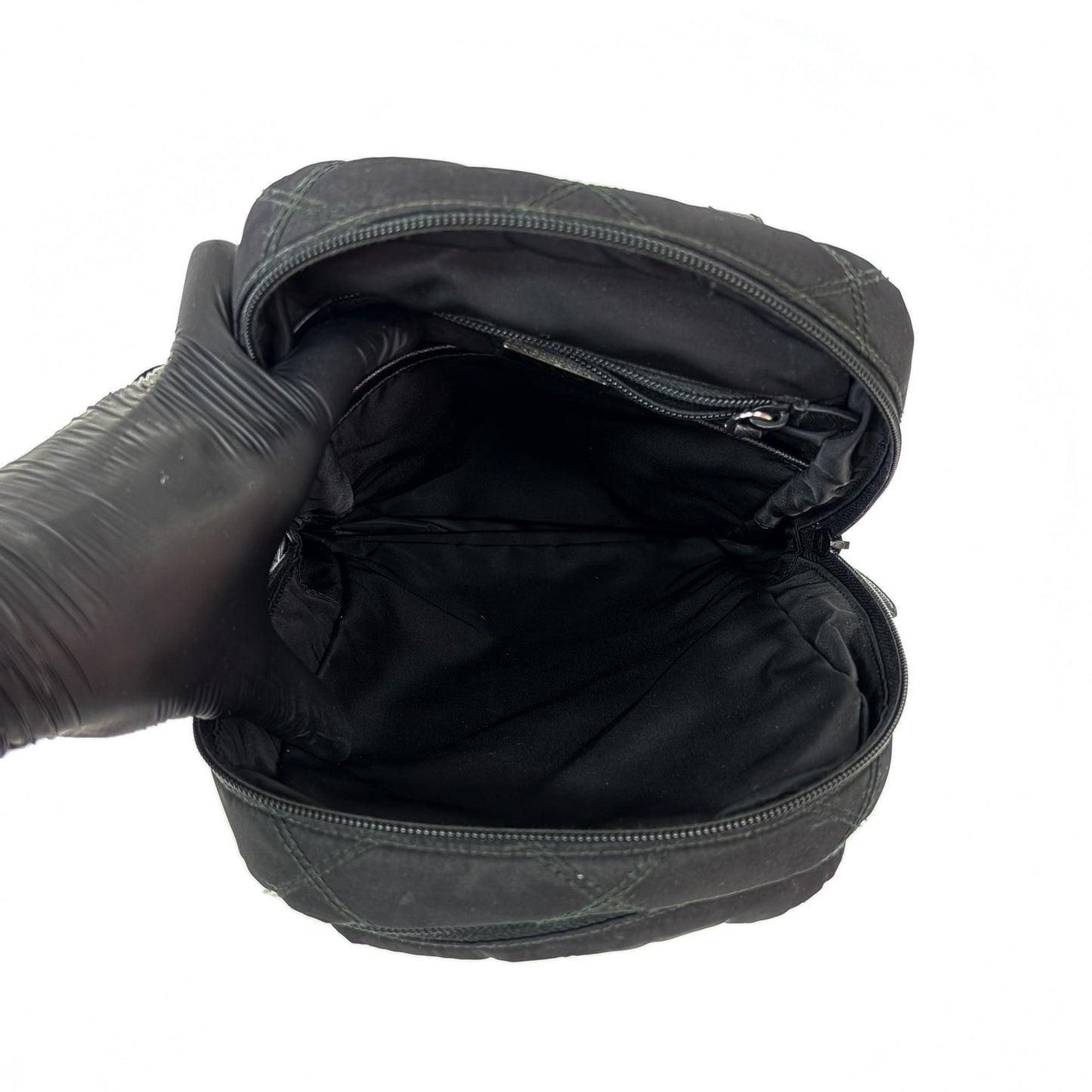 Prada Zip Sling Re-Nylon, Black, Nylon, Backpack