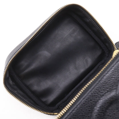Chanel Vintage Timeless Cosmetic Case Caviar, Black, Leather, Handbag