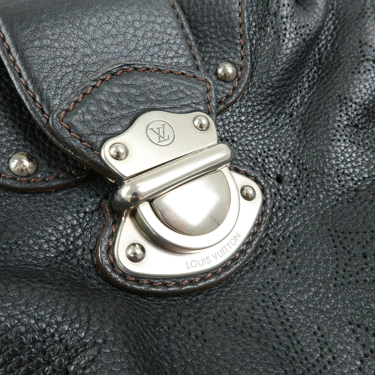 Louis Vuitton Solar Mahina Leather, Black, Leather, Handbag