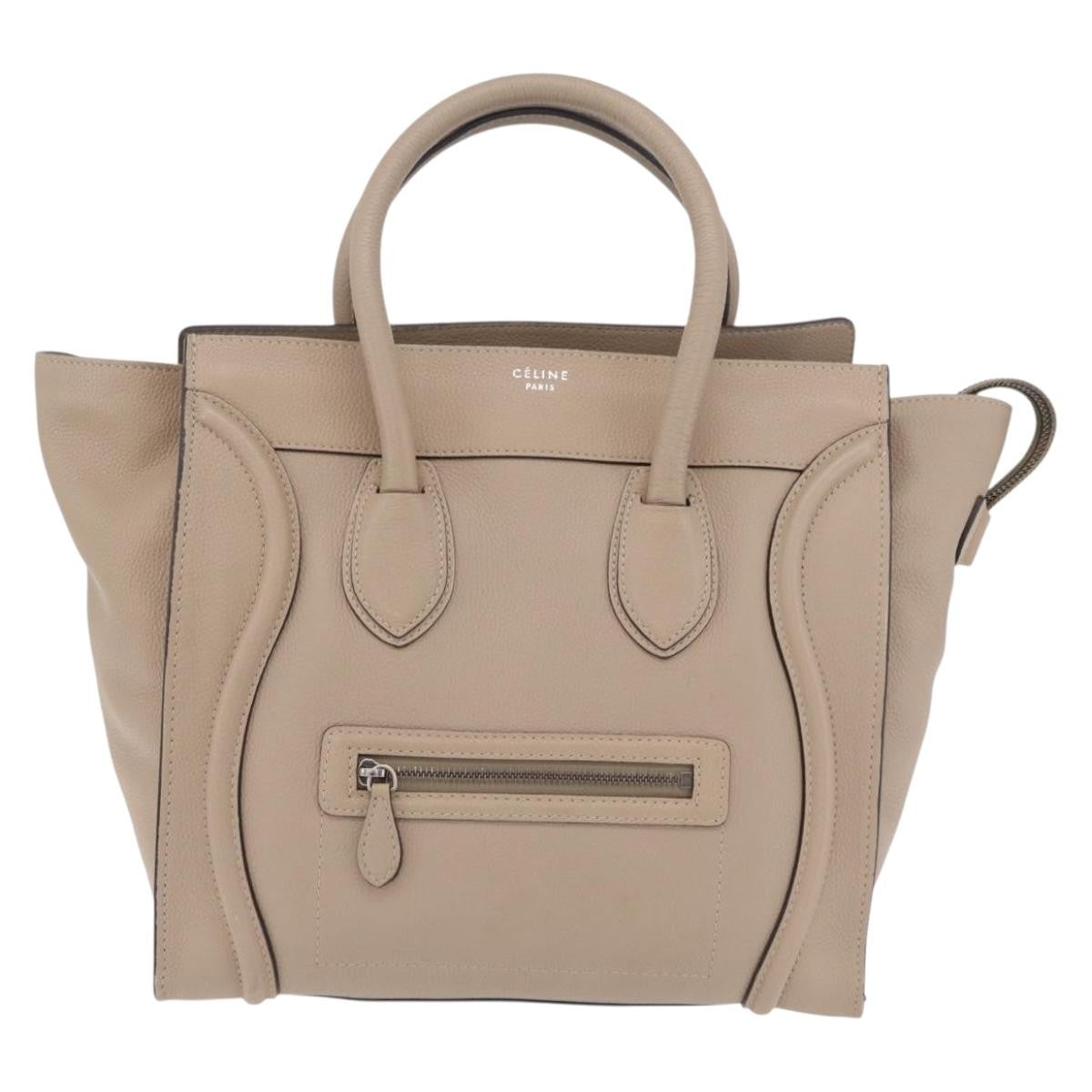 Celine Luggage Smooth Leather, Beige, Leather, Handbag