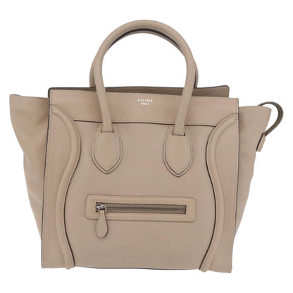 Celine Luggage Smooth Leather, Beige, Leather, Handbag