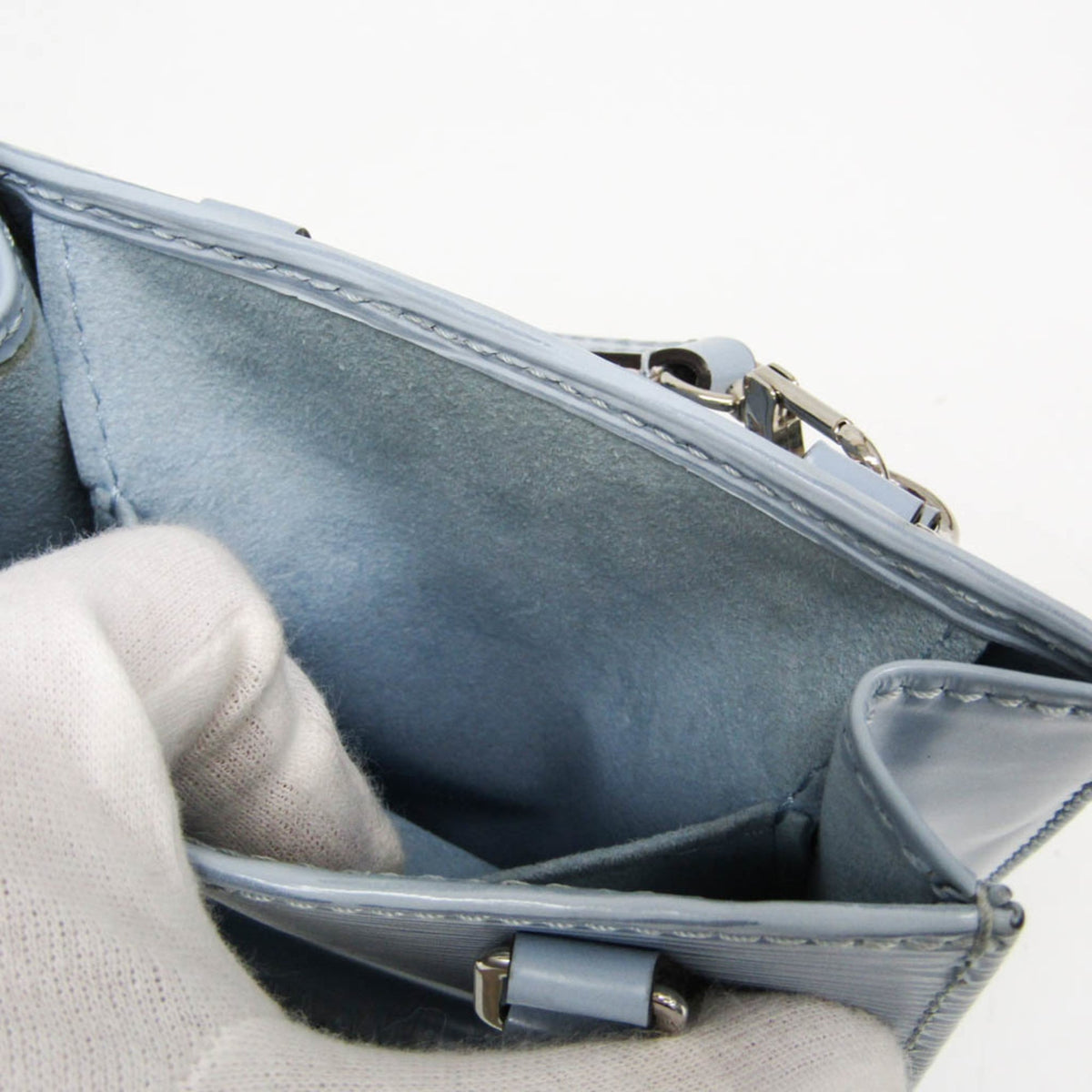 Louis Vuitton Petit Sac Plat Epi Leather, Blue, Leather, Handbag