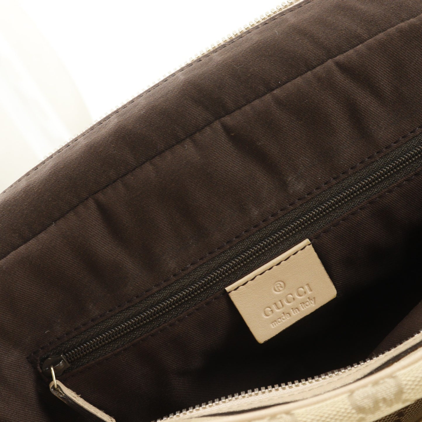 Gucci Princy Boston GG Canvas and leather, Beige, Canvas, Handbag