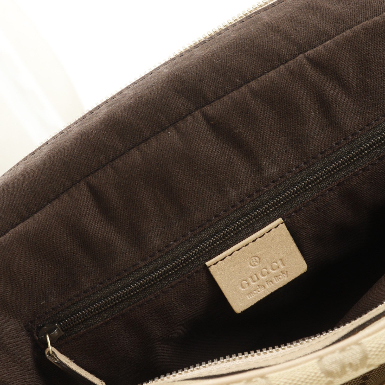 Gucci Princy Boston GG Canvas and leather, Beige, Canvas, Handbag