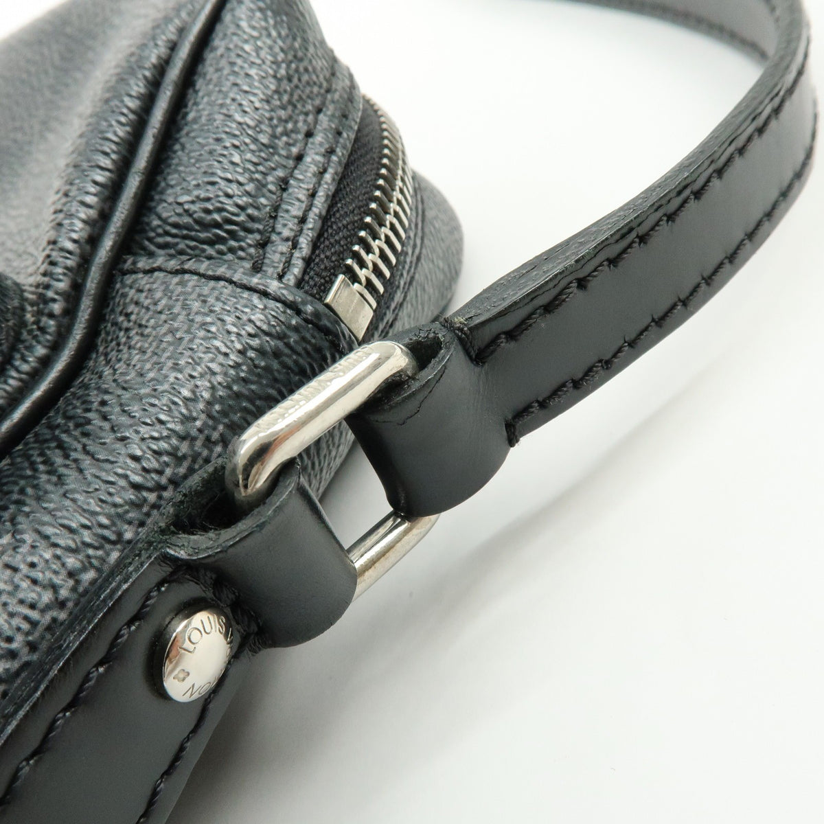 Louis Vuitton Rem Damier Graphite, Black, Canvas, Handbag