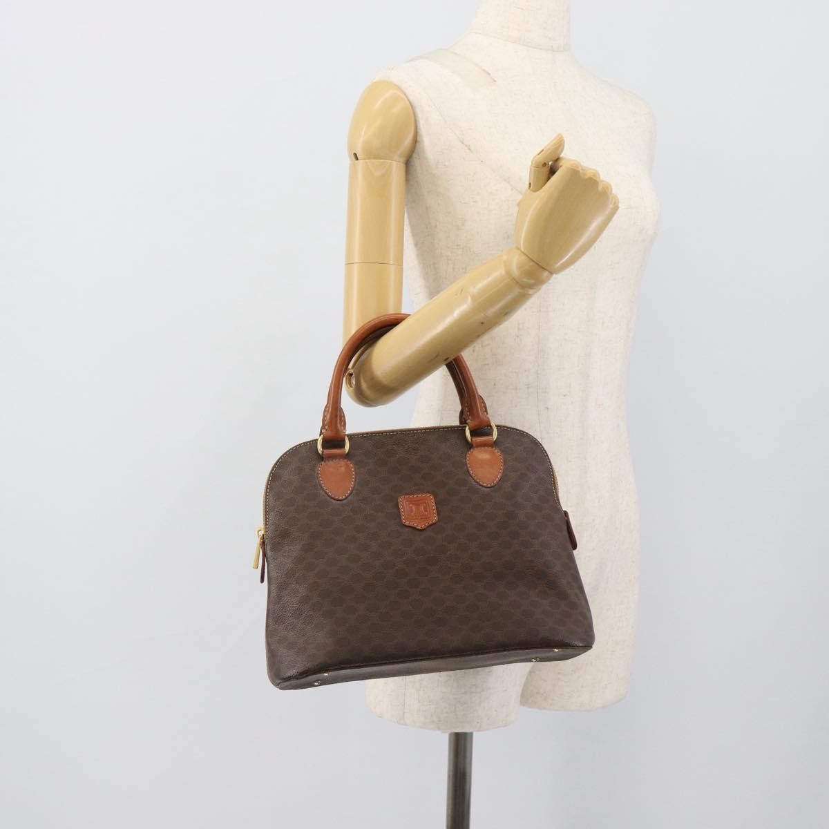 Celine Vintage Handbag Toile Céline, Brown, PVC, Handbag