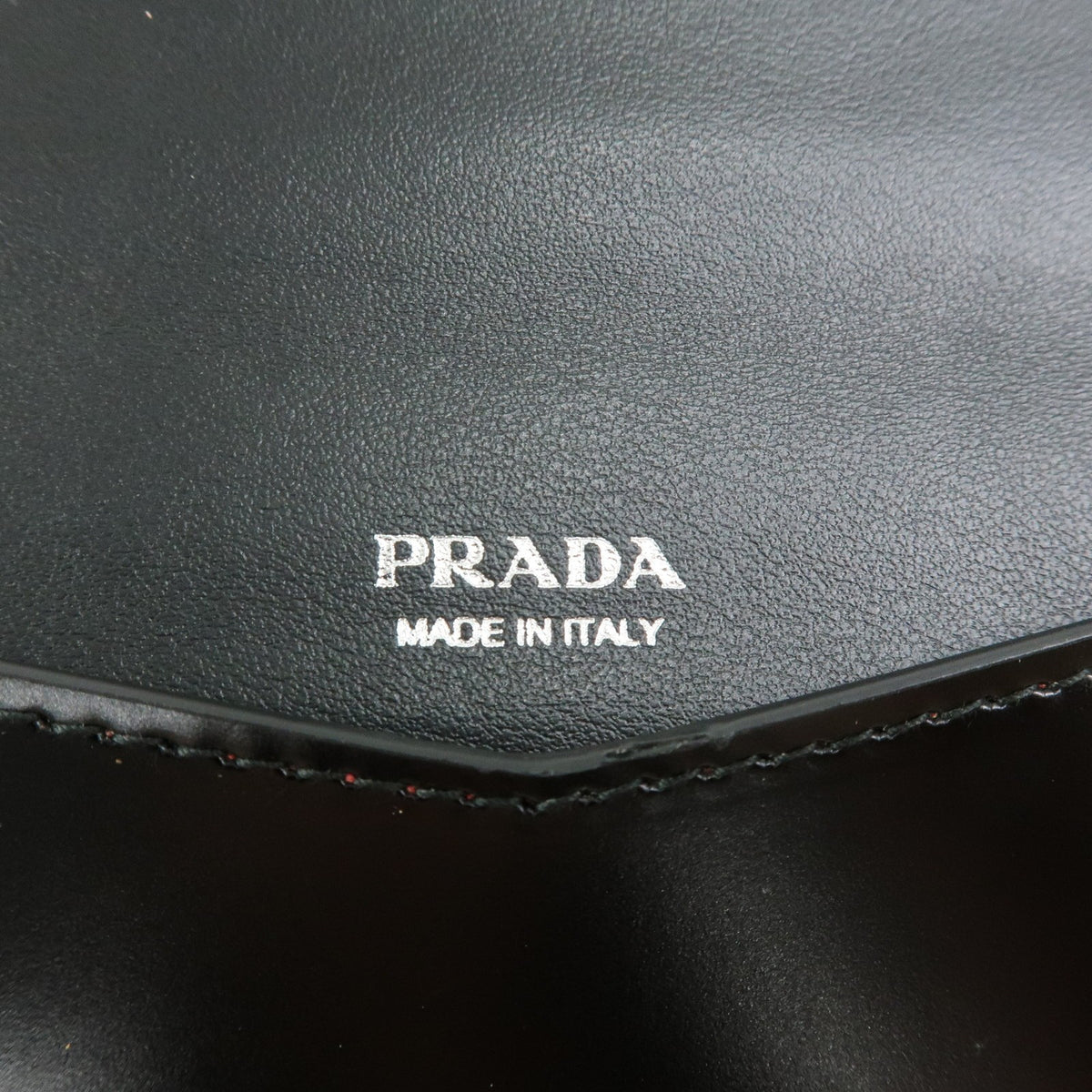 Prada Envelope Logo Clutch Spazzolato Leather, Black, Leather, Clutch