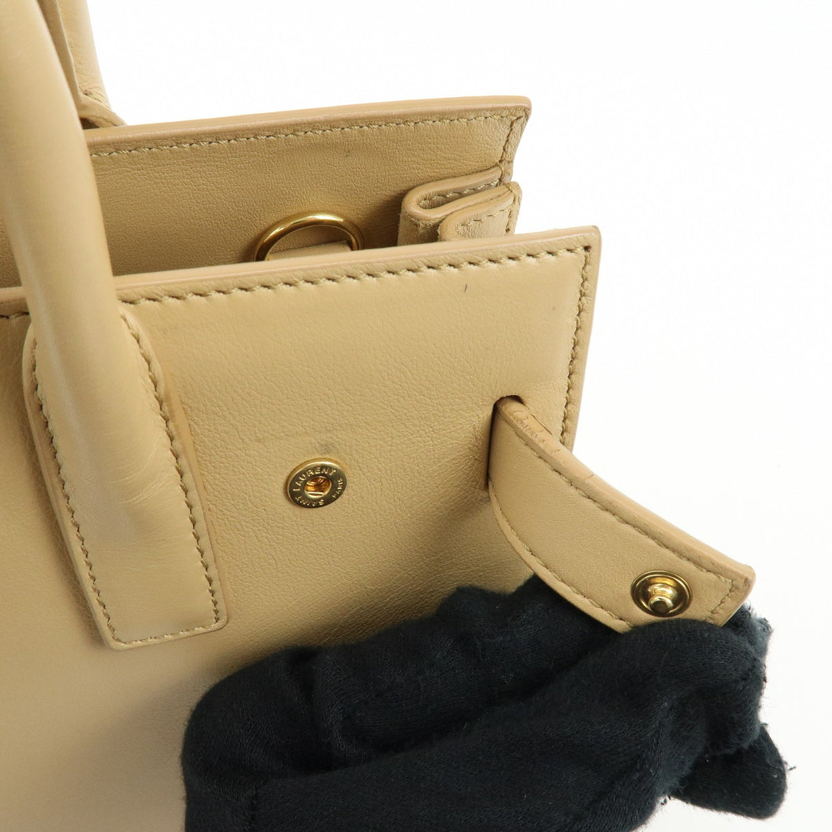 Saint Laurent Sac de Jour Leather, Beige, Leather, Handbag