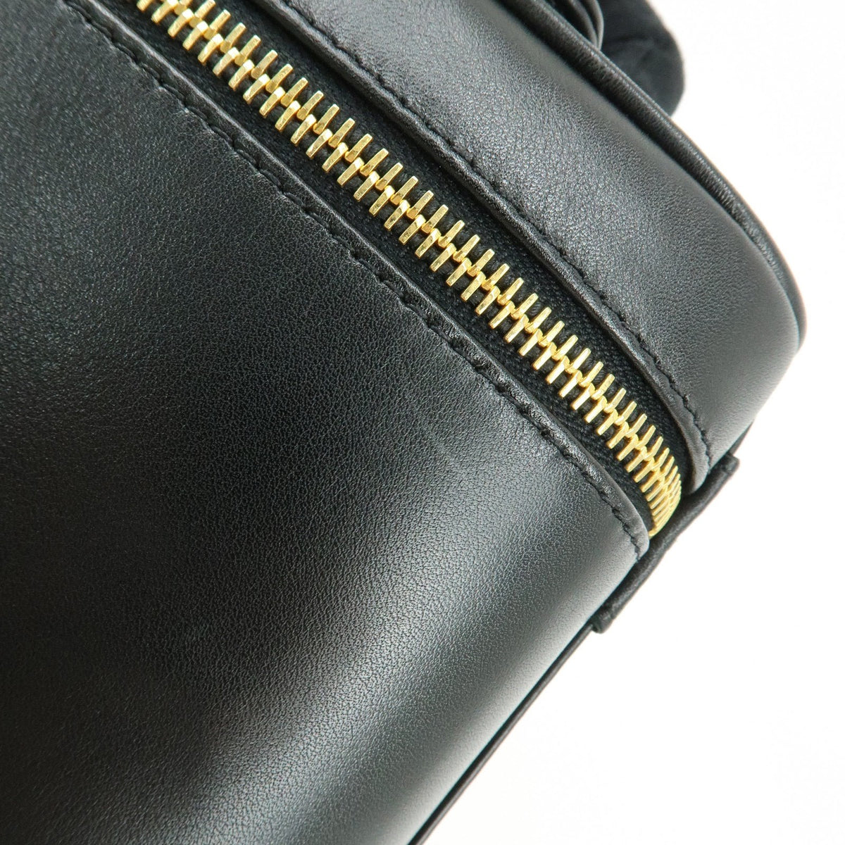 Chanel Vanity Leather, Black, Leather, Handbag