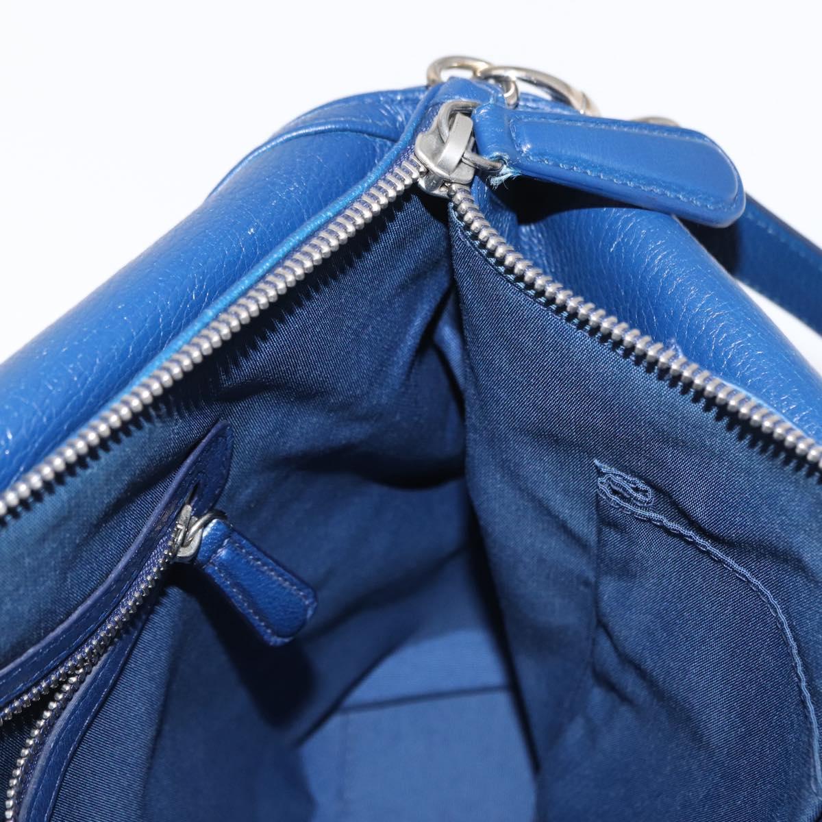 Christian Dior Granville Satchel Leather, BLUE, LEATHER, Handbag