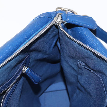 Christian Dior Granville Satchel Leather, BLUE, LEATHER, Handbag