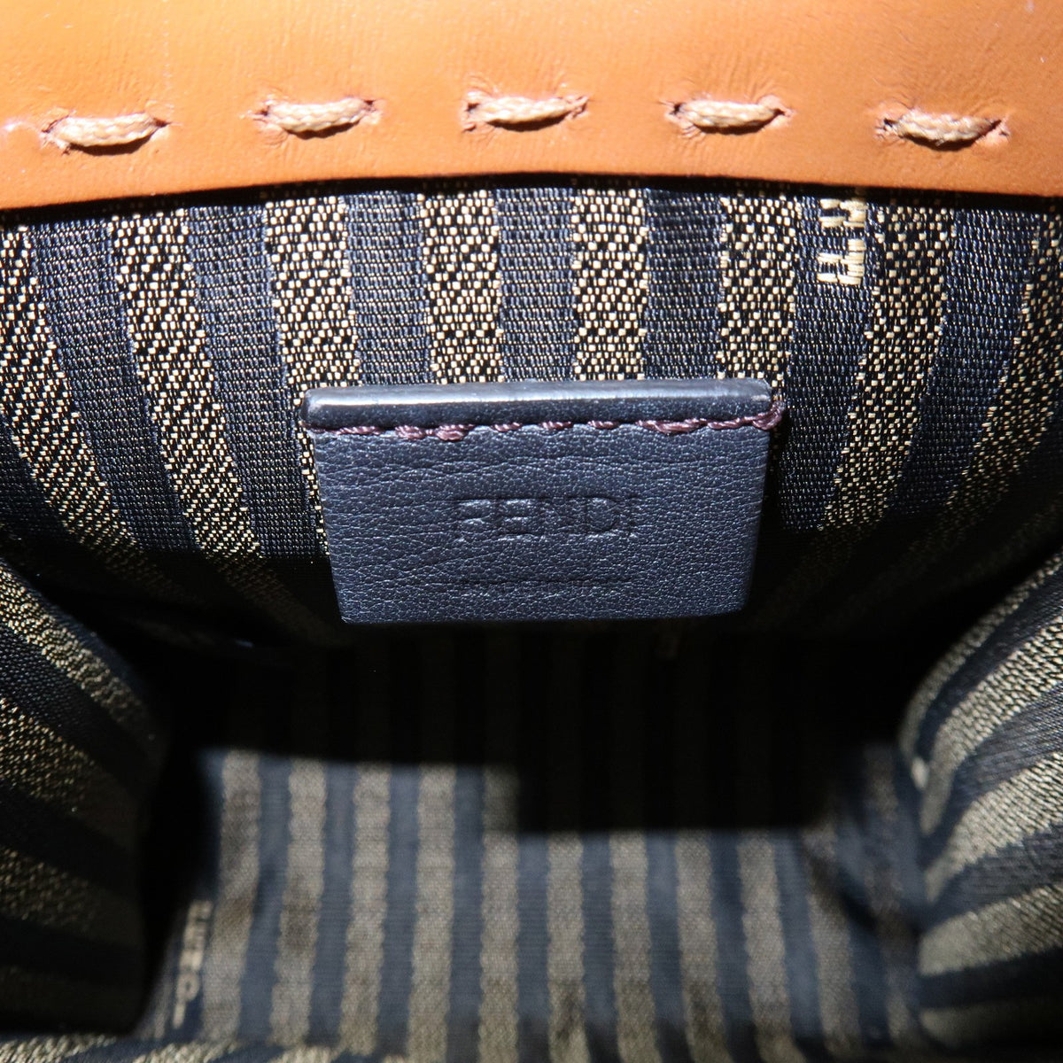 Fendi Sunshine Shopper Leather, Brown, Leather, Tote Bag
