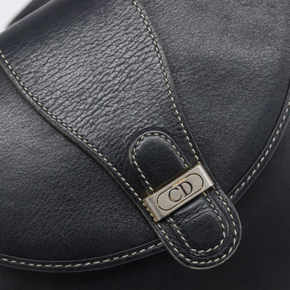 Christian Dior Vintage CD Logo Leather, Navy, Leather, Shoulder Bag