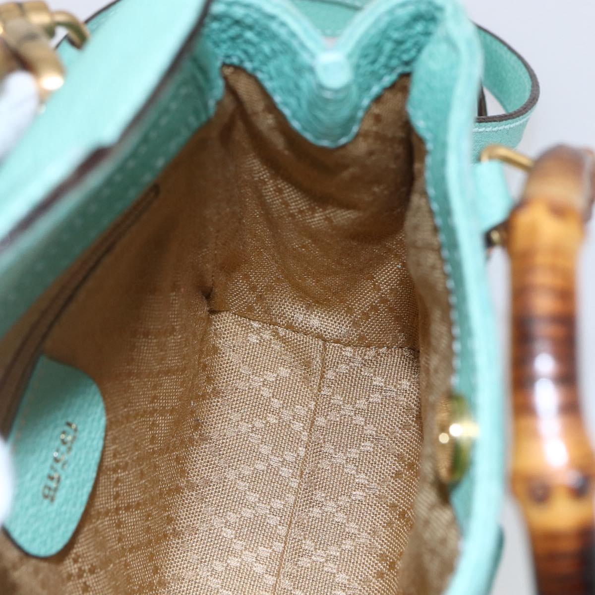 Gucci Bamboo Zip Pouch Leather, TURQUOISE, SUEDE, Clutche & pouche