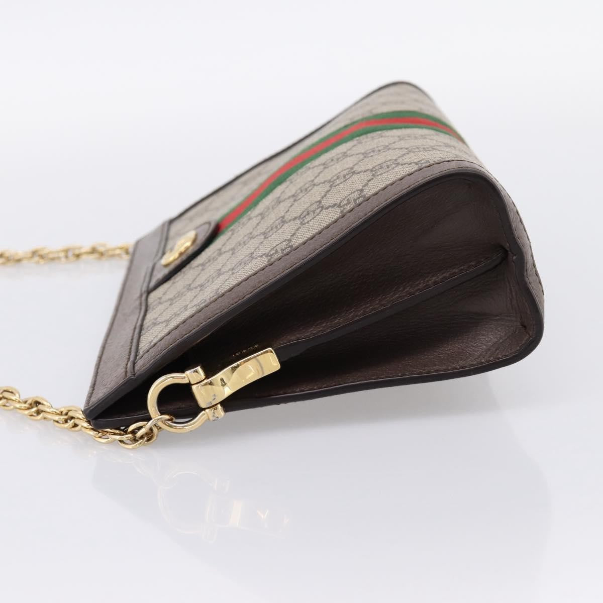 Gucci Ophidia Chain GG Coated Canvas, Beige, Canvas, Shoulder Bag