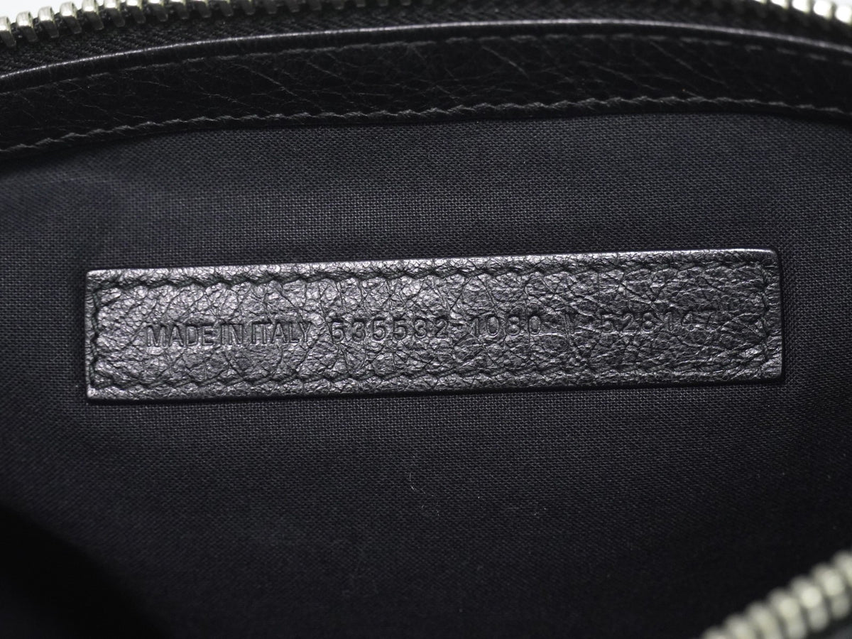 Balenciaga Graffiti Leather, Black, Leather, Clutch
