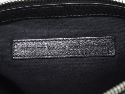 Balenciaga Graffiti Leather, Black, Leather, Clutch
