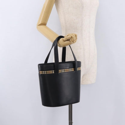 Burberry Nova Check Canvas and Leather, Black, Leather, Handbag