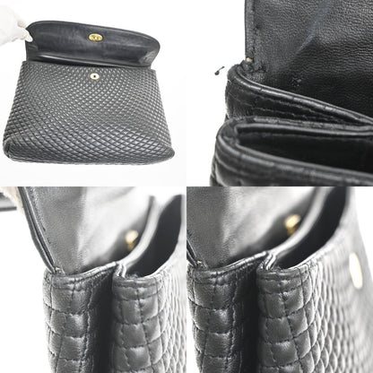 Bally Vintage Quilted Leather, Black, Leather, Handbag