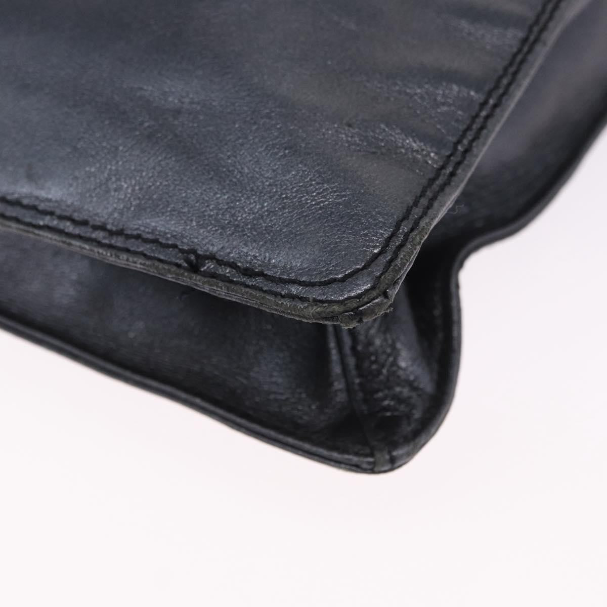 Chanel Vintage Logo Flap Messenger Leather, Blue, Leather, Handbag