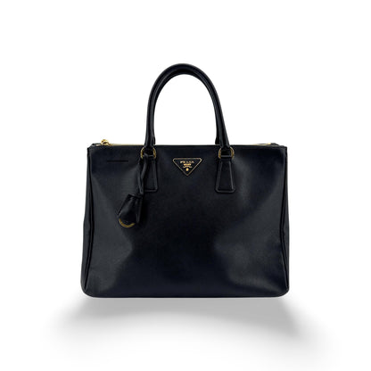 Prada Galliera Saffiano Leather, Black, Leather, Handbag