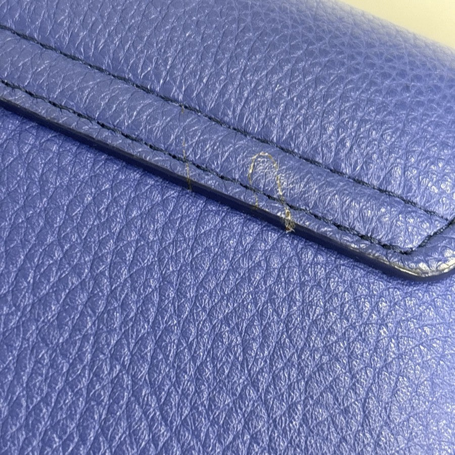Chloe Aby Chain Leather, Blue, Leather, Shoulder Bag