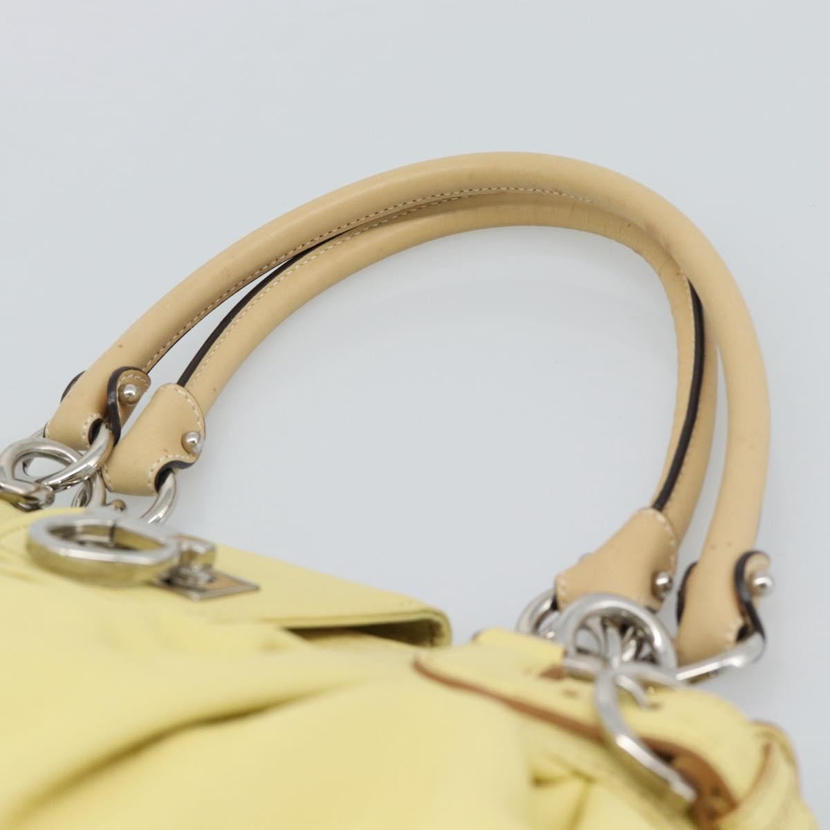 Salvatore Ferragamo Gancini Leather, Yellow, Leather, Handbag