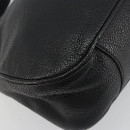 Prada Vitellino Mordo Hobo Leather, Black, Leather, Shoulder Bag