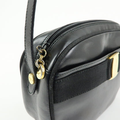 Salvatore Ferragamo Vara Bow Camera Leather, Black, Leather, Shoulder Bag