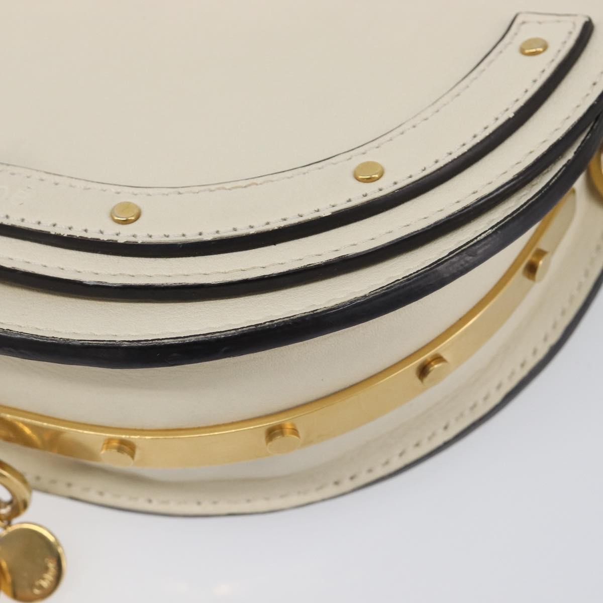 Chloe Nile Minaudière Leather, White, Leather, Handbag