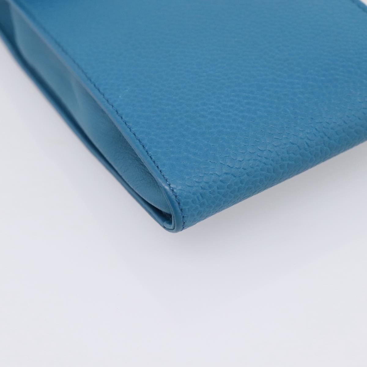 Chanel Vintage CC Phone Holder Caviar, Blue, Leather, Clutch