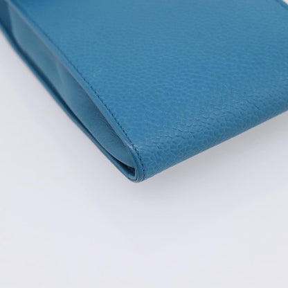 Chanel Vintage CC Phone Holder Caviar, Blue, Leather, Clutch