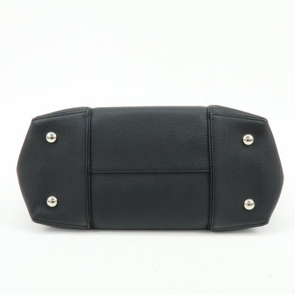 Louis Vuitton Soft Lockit Leather, Black, Leather, Handbag