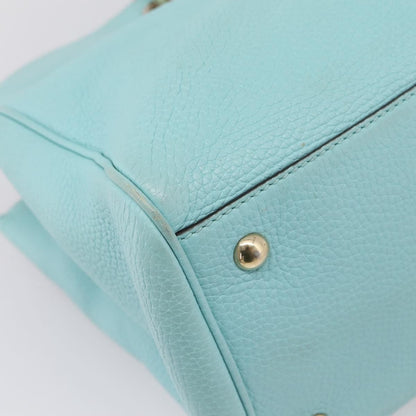 Gucci Bamboo Shopper Leather, Blue, Leather, Tote Bag