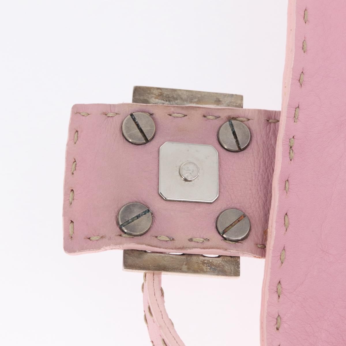 Fendi Selleria Baguette Leather, Pink, Leather, Handbag